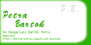 petra bartok business card